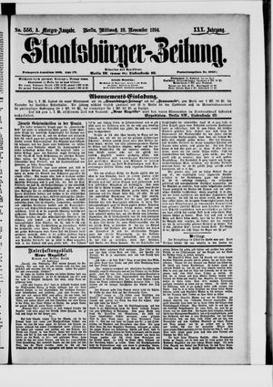 Staatsbürger-Zeitung vom 28.11.1894