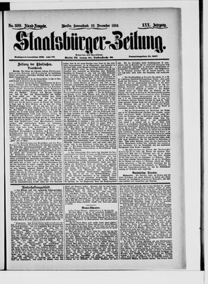 Staatsbürger-Zeitung vom 22.12.1894