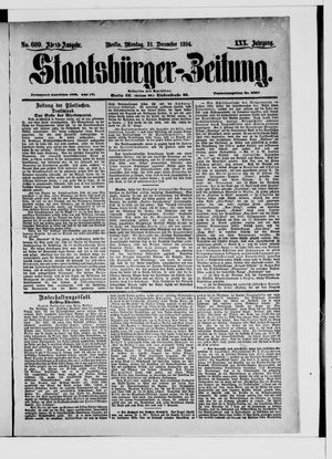 Staatsbürger-Zeitung vom 31.12.1894
