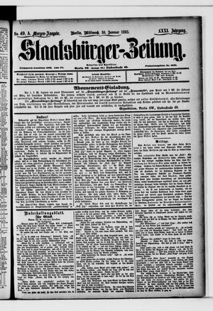 Staatsbürger-Zeitung vom 30.01.1895