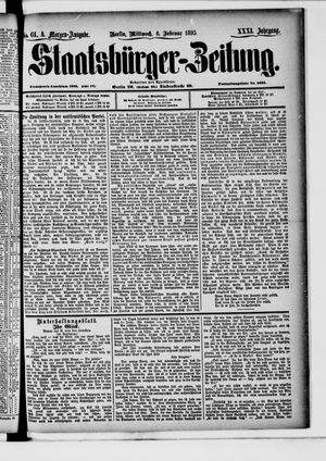 Staatsbürger-Zeitung on Feb 6, 1895