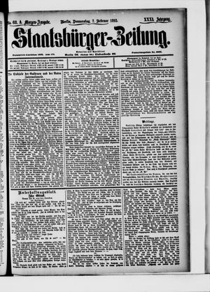 Staatsbürger-Zeitung on Feb 7, 1895