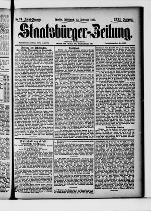 Staatsbürger-Zeitung on Feb 13, 1895