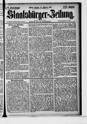Staatsbürger-Zeitung on Feb 15, 1895