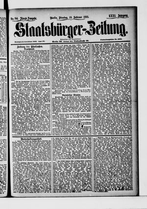 Staatsbürger-Zeitung on Feb 19, 1895