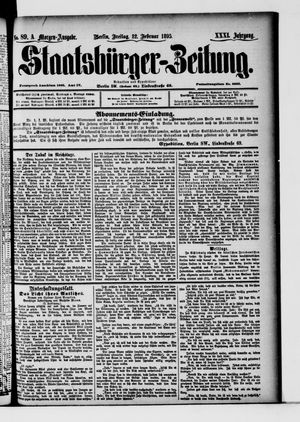 Staatsbürger-Zeitung on Feb 22, 1895