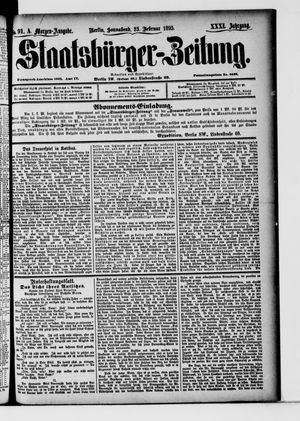 Staatsbürger-Zeitung on Feb 23, 1895