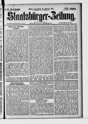 Staatsbürger-Zeitung on Feb 23, 1895