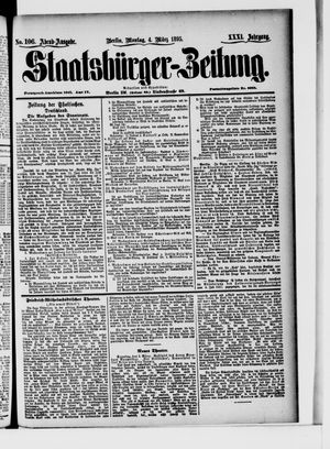 Staatsbürger-Zeitung on Mar 4, 1895
