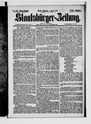 Staatsbürger-Zeitung on Apr 1, 1895