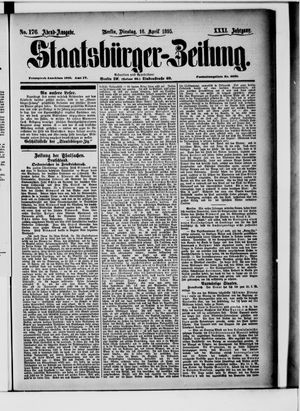 Staatsbürger-Zeitung on Apr 16, 1895