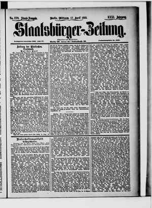 Staatsbürger-Zeitung on Apr 17, 1895