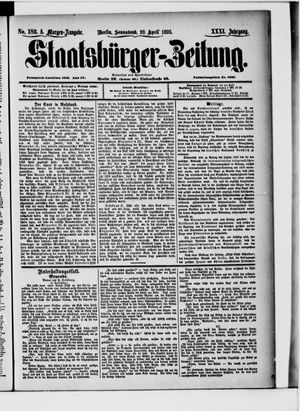 Staatsbürger-Zeitung on Apr 20, 1895