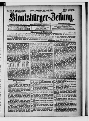 Staatsbürger-Zeitung on Apr 25, 1895