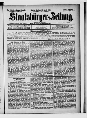 Staatsbürger-Zeitung vom 26.04.1895