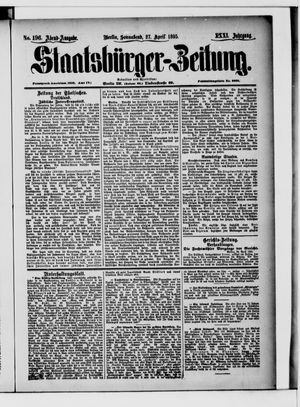 Staatsbürger-Zeitung on Apr 27, 1895