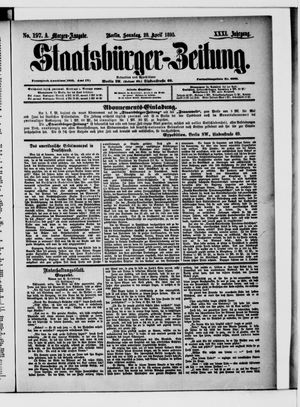 Staatsbürger-Zeitung on Apr 28, 1895