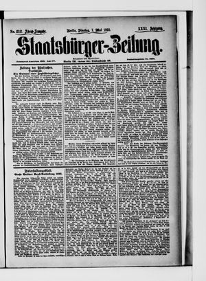 Staatsbürger-Zeitung on May 7, 1895