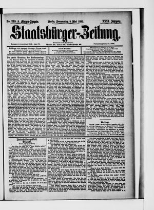 Staatsbürger-Zeitung on May 9, 1895