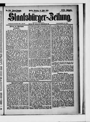 Staatsbürger-Zeitung on May 14, 1895