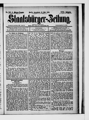 Staatsbürger-Zeitung on May 25, 1895