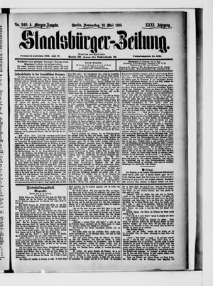 Staatsbürger-Zeitung on May 30, 1895