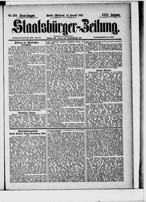 Staatsbürger-Zeitung vom 14.08.1895