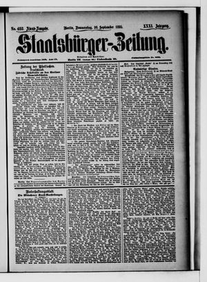 Staatsbürger-Zeitung vom 26.09.1895