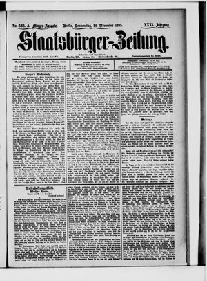 Staatsbürger-Zeitung on Nov 14, 1895