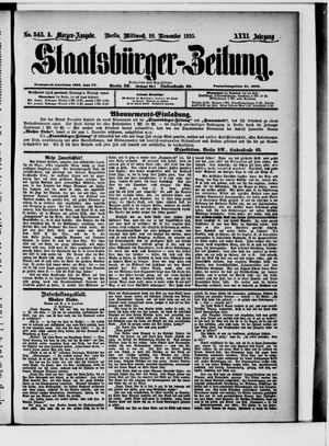 Staatsbürger-Zeitung vom 20.11.1895