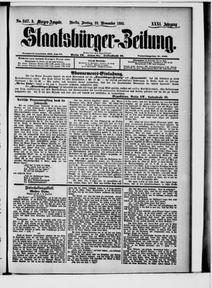 Staatsbürger-Zeitung vom 22.11.1895