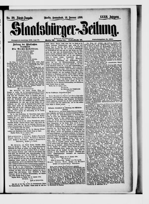 Staatsbürger-Zeitung on Jan 18, 1896