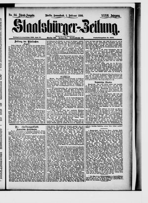 Staatsbürger-Zeitung on Feb 1, 1896