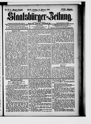 Staatsbürger-Zeitung on Feb 16, 1896