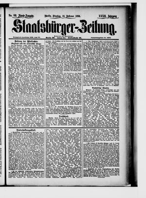 Staatsbürger-Zeitung on Feb 18, 1896