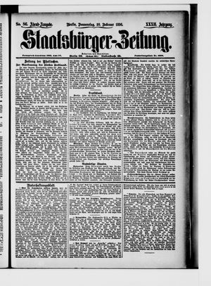 Staatsbürger-Zeitung on Feb 20, 1896