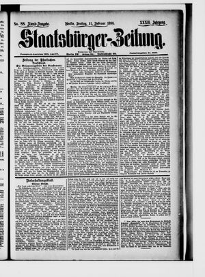 Staatsbürger-Zeitung on Feb 21, 1896