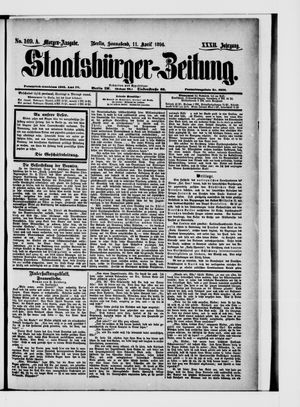 Staatsbürger-Zeitung on Apr 11, 1896