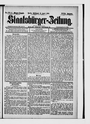 Staatsbürger-Zeitung on Apr 15, 1896