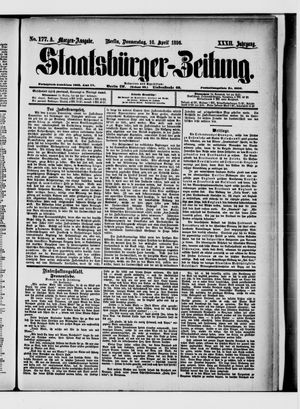 Staatsbürger-Zeitung on Apr 16, 1896