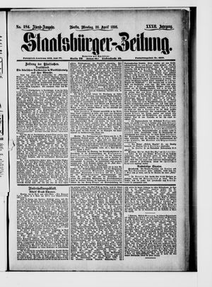 Staatsbürger-Zeitung on Apr 20, 1896