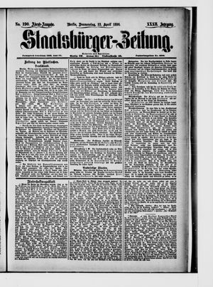 Staatsbürger-Zeitung on Apr 23, 1896