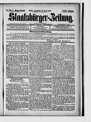 Staatsbürger-Zeitung on Apr 25, 1896