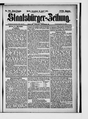 Staatsbürger-Zeitung on Apr 25, 1896