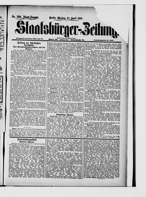 Staatsbürger-Zeitung on Apr 27, 1896