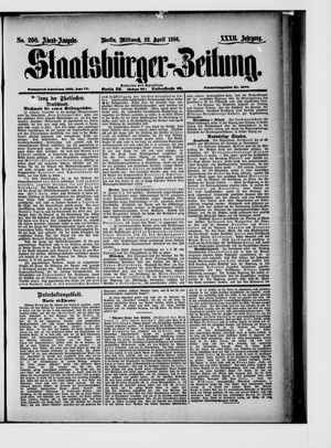 Staatsbürger-Zeitung on Apr 29, 1896