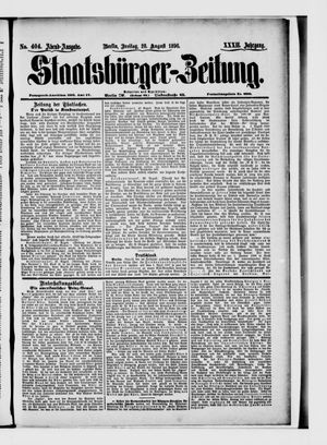 Staatsbürger-Zeitung on Aug 28, 1896