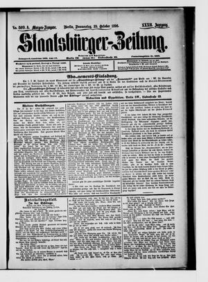 Staatsbürger-Zeitung on Oct 29, 1896