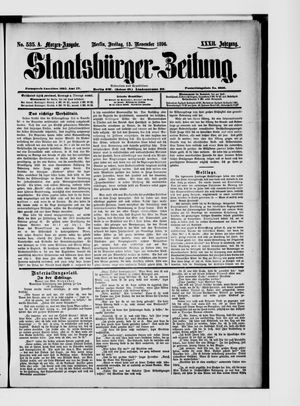 Staatsbürger-Zeitung vom 13.11.1896