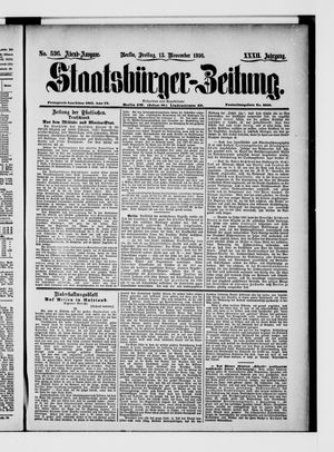 Staatsbürger-Zeitung vom 13.11.1896